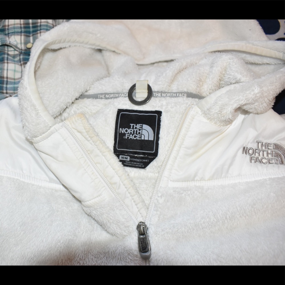 White TNF fleece hoodie